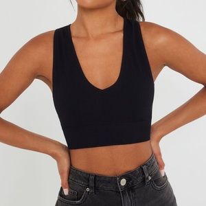 Dynamite V Neck Seamless Cropped Tank Top